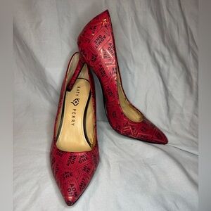 Katy Perry Collections Red 'Admit One' Ticket Print Pointed Toe Pumps
